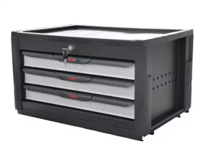 3 Drawer Professional Tool Chest – Black / Silver – 678 x 459 x 365mm
